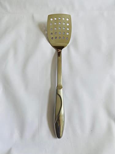 KKS Stainless Steel Heat Resistant Kitchen Cooking and Serving Spoon, Solid 14 inches, Silver
