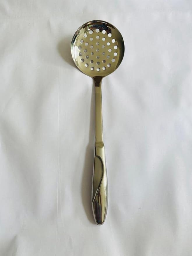 KKS Stainless Steel Heat Resistant Kitchen Cooking and Serving Spoon, Solid 14 inches, Silver