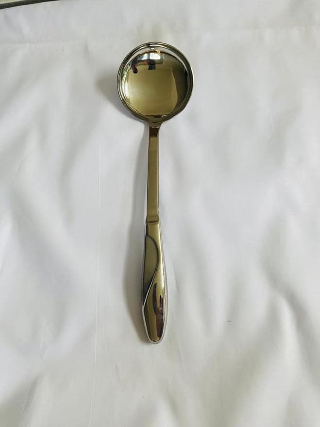 KKS Stainless Steel Heat Resistant Kitchen Cooking and Serving Spoon, Solid 14 inches, Silver