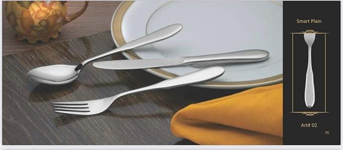 KKS Stainless Steel 24 Piece Cutlery Set for 6 People, Mirror-Polished, Dishwasher-Safe Cutlery Set Includes a Dinner Knife, Fork, Spoon, and Teaspoon.