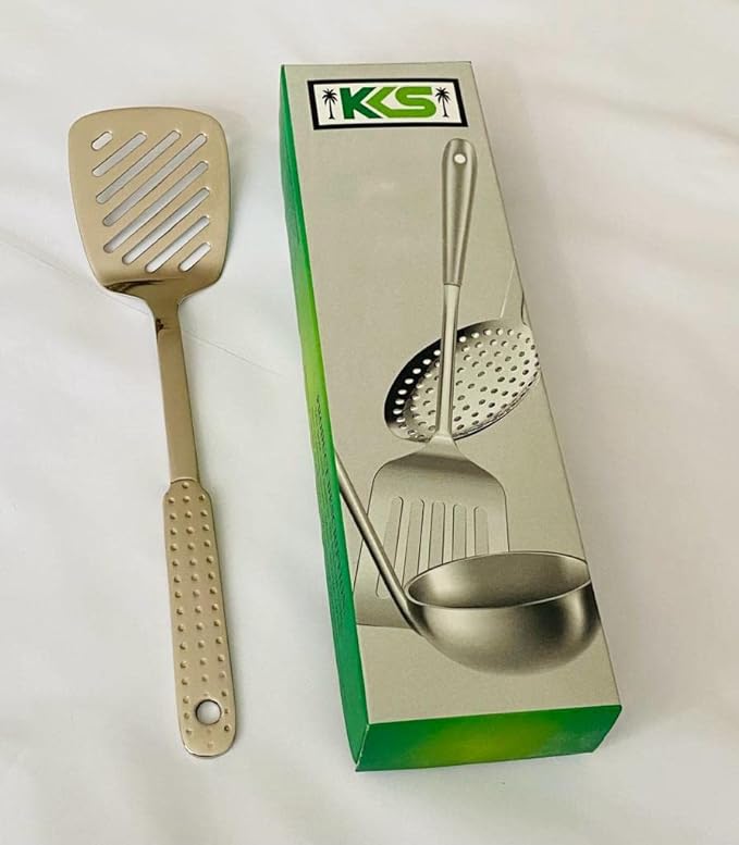 KKS Stainless Steel Heat Resistant Kitchen Cooking and Serving Spoon, Solid 10 inches, Sliver