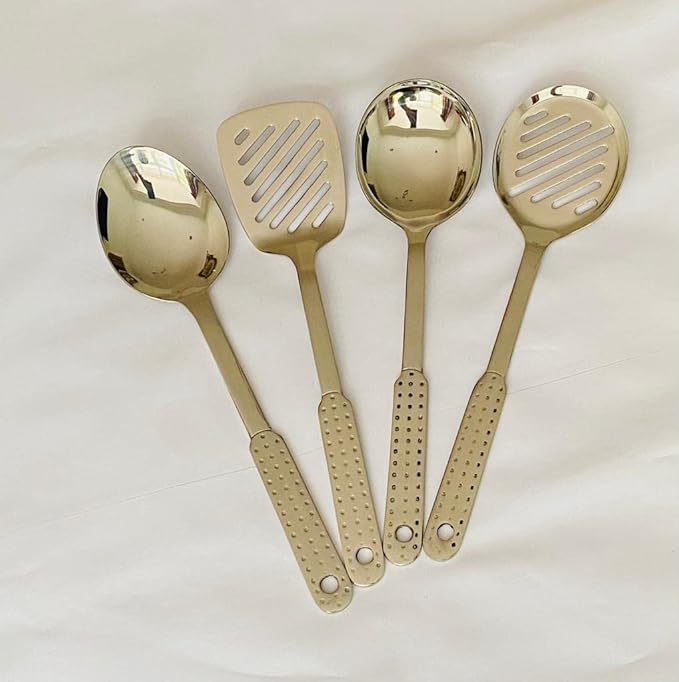 KKS Stainless Steel Heat Resistant Kitchen Cooking and Serving Spoon, Solid 10 inches, Sliver