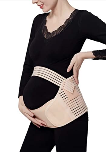 Jamila Maternity Belt Pregnancy Support Belt Lumbar Back Support Waist Band Belly Bump Brace, Relieve Back, Pelvic, Hip Pain Labour and Recovery (Skin)