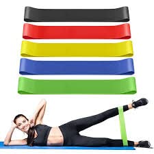 Heavy Duty Resistance Band Exercise Straps Set of 5 - Home Gym Yoga Fitness Accessories, Heavy Duty Elastic Loops Pilates Straps