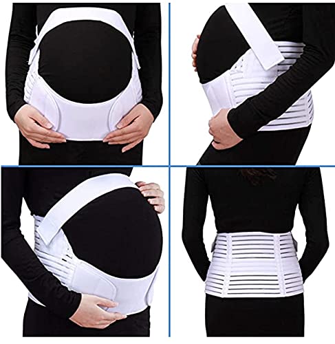 Jamila Maternity Belt Pregnancy Support Belt Lumbar Back Support Waist Band Belly Bump Brace, Relieve Back, Pelvic, Hip Pain Labour and Recovery (White)