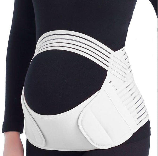 Jamila Maternity Belt Pregnancy Support Belt Lumbar Back Support Waist Band Belly Bump Brace, Relieve Back, Pelvic, Hip Pain Labour and Recovery (White)