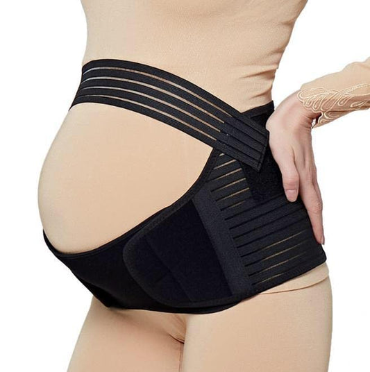 Jamila Maternity Belt Pregnancy Support Belt Lumbar Back Support Waist Band Belly Bump Brace, Relieve Back, Pelvic, Hip Pain Labour and Recovery (Black)